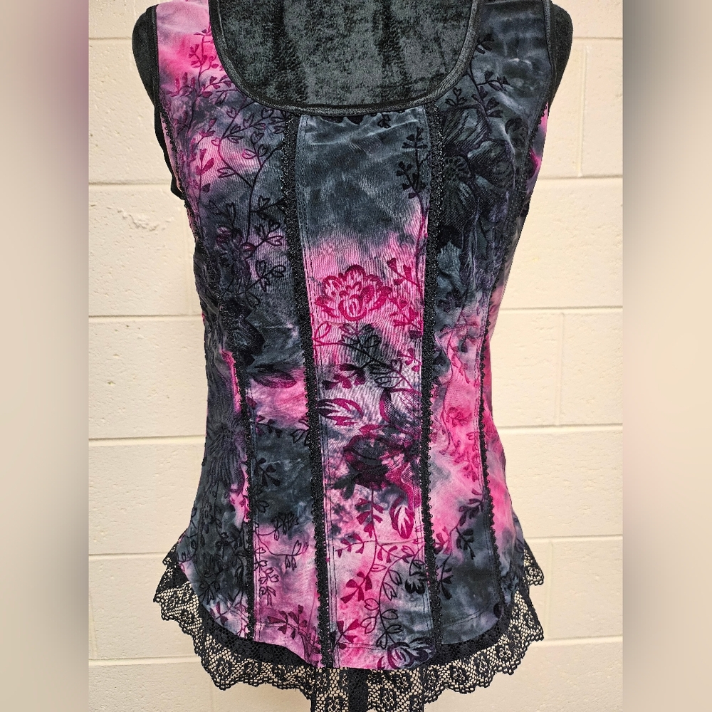 Sami & Jo Pink and Black Floral Camisole